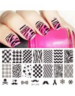 Urodzony doświadczenie geometria prostokąt szablon tłoczenia wzór geometryczny Manicure Nail Art płyta z pieczątkami