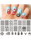 Urodzony doświadczenie geometria prostokąt szablon tłoczenia wzór geometryczny Manicure Nail Art płyta z pieczątkami