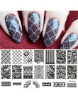 Urodzony doświadczenie geometria prostokąt szablon tłoczenia wzór geometryczny Manicure Nail Art płyta z pieczątkami