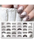 Urodzony doświadczenie geometria prostokąt szablon tłoczenia wzór geometryczny Manicure Nail Art płyta z pieczątkami