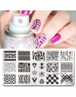 Urodzony doświadczenie geometria prostokąt szablon tłoczenia wzór geometryczny Manicure Nail Art płyta z pieczątkami