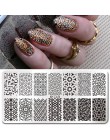 Urodzony doświadczenie geometria prostokąt szablon tłoczenia wzór geometryczny Manicure Nail Art płyta z pieczątkami