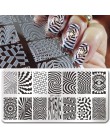 Urodzony doświadczenie geometria prostokąt szablon tłoczenia wzór geometryczny Manicure Nail Art płyta z pieczątkami