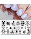 Urodzony doświadczenie geometria prostokąt szablon tłoczenia wzór geometryczny Manicure Nail Art płyta z pieczątkami