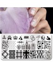 Urodzony doświadczenie geometria prostokąt szablon tłoczenia wzór geometryczny Manicure Nail Art płyta z pieczątkami