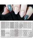 Urodzony doświadczenie geometria prostokąt szablon tłoczenia wzór geometryczny Manicure Nail Art płyta z pieczątkami