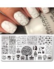 Urodzony doświadczenie geometria prostokąt szablon tłoczenia wzór geometryczny Manicure Nail Art płyta z pieczątkami