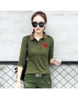 Wysokiej jakości jesień nowa koszulka POLO Plus Size kobiet z długim rękawem topy wojskowy styl bawełna szczupła koszulka POLO h