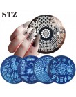 STZ szablon tłoczenia paznokci dreamcatcher flamingi kwiat koronki owoce Stamp talerze paznokci formy wzornik narzędzia do Manic