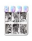 Urodził się dość plac szablon tłoczenia paznokci kot tygrys Leopard oko Manicure Nail Art obraz płyty Nail Art drukuj wzornik BP