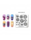 NICOLE pamiętnik do paznokci ze stali nierdzewnej tłoczenia płyty kwiaty Nail Art DIY projekt paznokci obraz płyty wzornik akces