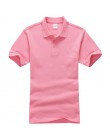 Kobiety mężczyźni Unisex bawełna zwykły jednolity czarny niebieski granatowy czerwony koszulka POLO damska z krótkim rękawem bez