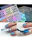 Mtssii 1 arkusze DIY Manicure nieregularne siatki wzornik wielokrotnego użytku Nail Art winyle Hollow naklejki szablon tłoczenia