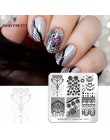 Urodził się dość koronki do paznokci z serii płytka do stemplowania kwiat przędzy kwadratowy szablon Nail Art Stamp Plate