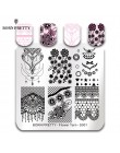 Urodził się dość koronki do paznokci z serii płytka do stemplowania kwiat przędzy kwadratowy szablon Nail Art Stamp Plate