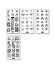 1 sztuk Cartoon zwierząt geometryczne różne wzory do paznokci Art Stamp obraz tłoczenia płyty Swan kot paznokcie szablony DIY pł