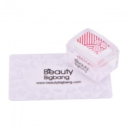 BeautyBigBang 1 zestaw prostokąt galaretki silikonowe paznokci Stamper przezroczysty uchwyt Manicure Stamp szablon narzędzia mat