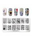 1 Pc 12*6 cm prostokąt płytka do stemplowania linia kwiat zwierząt wzór Manicure Nail Art płyta z pieczątkami L034