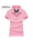 Kobiety bawełna camisa koszulka polo z krótkim rękawem moda zwykły koszule top polo femme na co dzień koszulka polo 180g bawełni