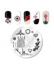 NICOLE pamiętnik do paznokci ze stali nierdzewnej tłoczenia płyty kwiaty Nail Art DIY projekt paznokci obraz płyty wzornik akces