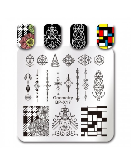 Urodził się dość koronki do paznokci z serii płytka do stemplowania kwiat przędzy kwadratowy szablon Nail Art Stamp Plate