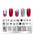 NICOLE pamiętnik do paznokci ze stali nierdzewnej tłoczenia płyty kwiaty Nail Art DIY projekt paznokci obraz płyty wzornik akces