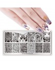 NICOLE pamiętnik do paznokci ze stali nierdzewnej tłoczenia płyty kwiaty Nail Art DIY projekt paznokci obraz płyty wzornik akces