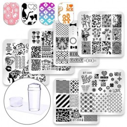 Biutee 6 sztuk plac paznokci tłoczenia płyty zestaw koronki kwiat wzór zwierząt Nail Art Stamp szablon Plate obrazu szablony zes