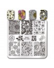 Urodził się dość koronki do paznokci z serii płytka do stemplowania kwiat przędzy kwadratowy szablon Nail Art Stamp Plate