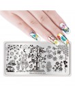 1 Pc 12*6 cm prostokąt płytka do stemplowania linia kwiat zwierząt wzór Manicure Nail Art płyta z pieczątkami L034