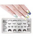 1 Pc 12*6 cm prostokąt płytka do stemplowania linia kwiat zwierząt wzór Manicure Nail Art płyta z pieczątkami L034