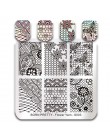 Urodził się dość koronki do paznokci z serii płytka do stemplowania kwiat przędzy kwadratowy szablon Nail Art Stamp Plate