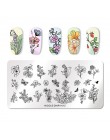 1 Pc 12*6 cm prostokąt płytka do stemplowania linia kwiat zwierząt wzór Manicure Nail Art płyta z pieczątkami L034