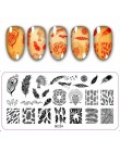 1 Pc streszczenie zwierząt wzór szablon tłoczenia geometria projekt linii 6*12 CM płytki paznokcia drukarki do paznokci obraz pł