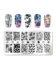 1 Pc 12*6 cm prostokąt płytka do stemplowania linia kwiat zwierząt wzór Manicure Nail Art płyta z pieczątkami L034