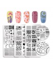 NICOLE pamiętnik walentynki do paznokci płytka do stemplowania prostokąt okrągły Nail Art Stamp obraz szablon DIY do paznokci pł