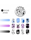 UR SUGAR koronki kwiat szablon tłoczenia paznokci ze stali nierdzewnej płytka do stemplowania zwierząt wzór Nail Art Stamp szabl