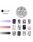 UR SUGAR koronki kwiat szablon tłoczenia paznokci ze stali nierdzewnej płytka do stemplowania zwierząt wzór Nail Art Stamp szabl