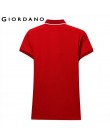 Giordano koszulka Polo damska koszula kobiety kontrast kolor Pique Slim fit Polo kobiety koszula z krótkim rękawem boczne podzia