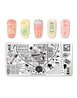 NICOLE pamiętnik walentynki do paznokci płytka do stemplowania prostokąt okrągły Nail Art Stamp obraz szablon DIY do paznokci pł