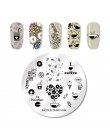 NICOLE pamiętnik walentynki do paznokci płytka do stemplowania prostokąt okrągły Nail Art Stamp obraz szablon DIY do paznokci pł