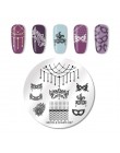 NICOLE pamiętnik walentynki do paznokci płytka do stemplowania prostokąt okrągły Nail Art Stamp obraz szablon DIY do paznokci pł