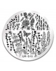 UR SUGAR koronki kwiat szablon tłoczenia paznokci ze stali nierdzewnej płytka do stemplowania zwierząt wzór Nail Art Stamp szabl