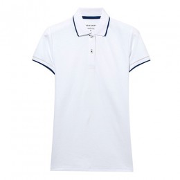 Giordano koszulka Polo damska koszula kobiety kontrast kolor Pique Slim fit Polo kobiety koszula z krótkim rękawem boczne podzia