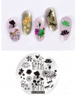 Nowe szablony do zdobienia paznokci szablony pieczęć talerz okrągły Manicure do paznokci DIY zestaw narzędzi kwiat motyl ptak in