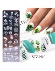 1 sztuk 12x4 cm paznokci tłoczenia płyty liść kwiaty motyl kot do zdobienia paznokci szablony szablony projekt polski manicure T