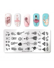 NICOLE pamiętnik Nail Art tłoczenia płyt geometryczne kwiaty wielu wzór Nail Art Stamp szablon szablony do manicure