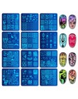 Biutee 12 sztuk paznokci Manicure talerze + 1 polski Stamper + 1 skrobak zestaw Nail Art Stamp Plate szablony do stemplowania st