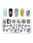 NICOLE pamiętnik Nail Art tłoczenia płyt geometryczne kwiaty wielu wzór Nail Art Stamp szablon szablony do manicure