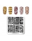 NICOLE pamiętnik Nail Art tłoczenia płyt geometryczne kwiaty wielu wzór Nail Art Stamp szablon szablony do manicure